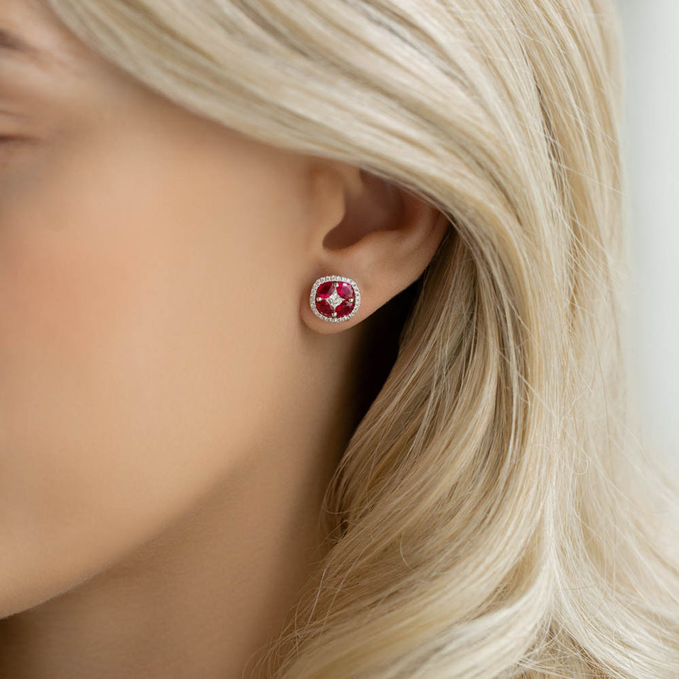 Náušnice s diamantmi a zafírmi Misty Oasis