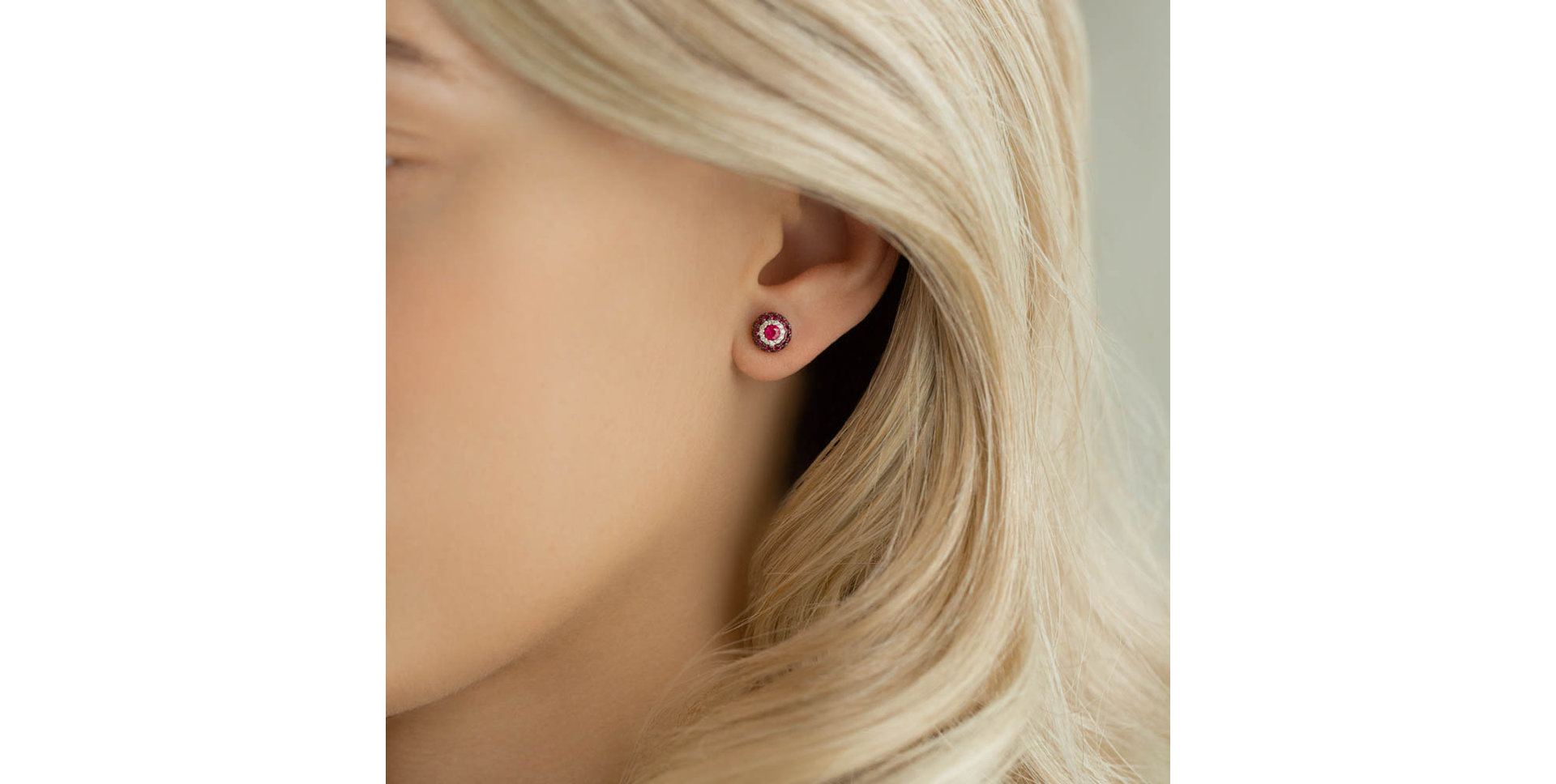 Náušnice s rubíny a diamantmi Ruby Radiance