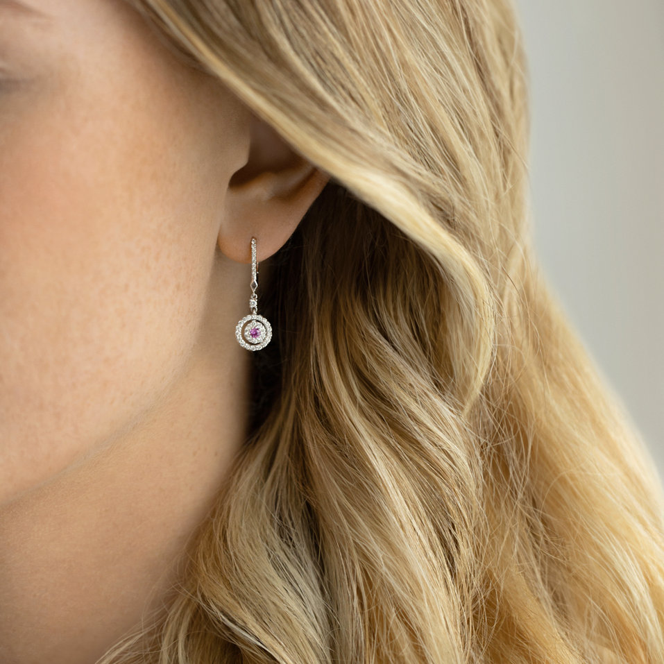 Náušnice s zafírom a diamantmi Rose Hope