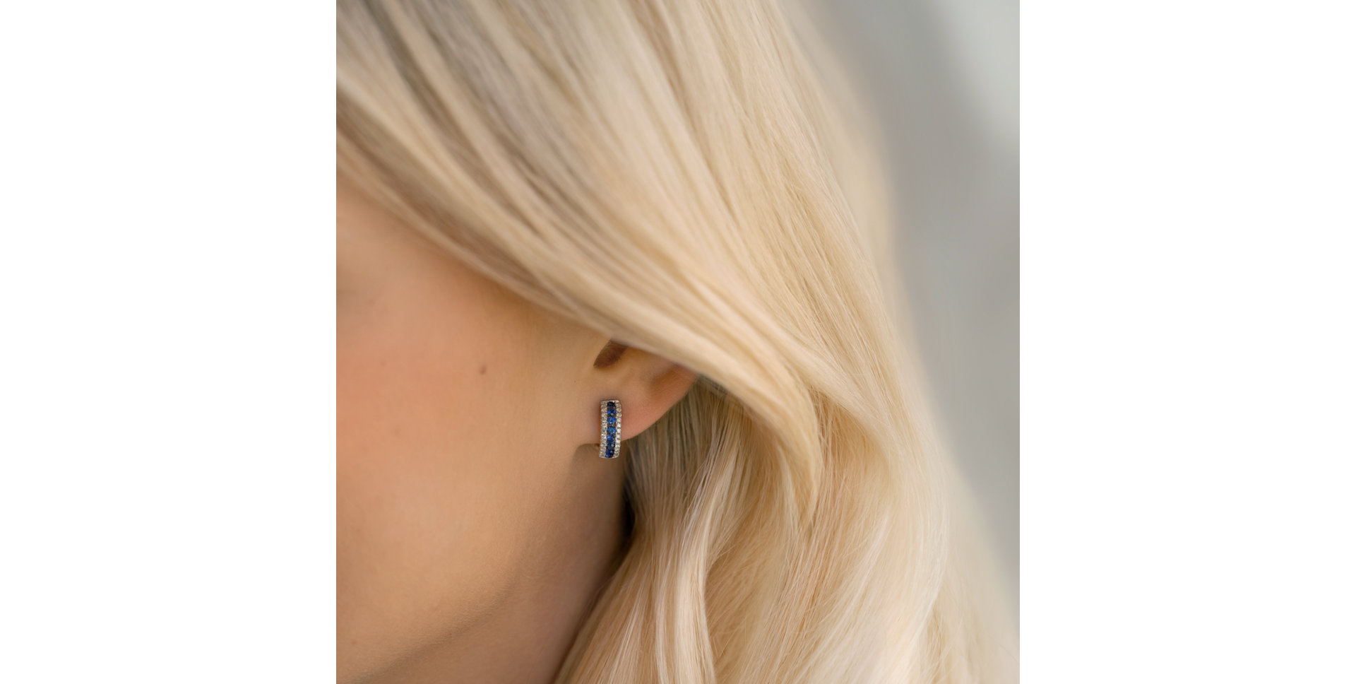 Náušnice s diamantmi a zafírmi Raulio