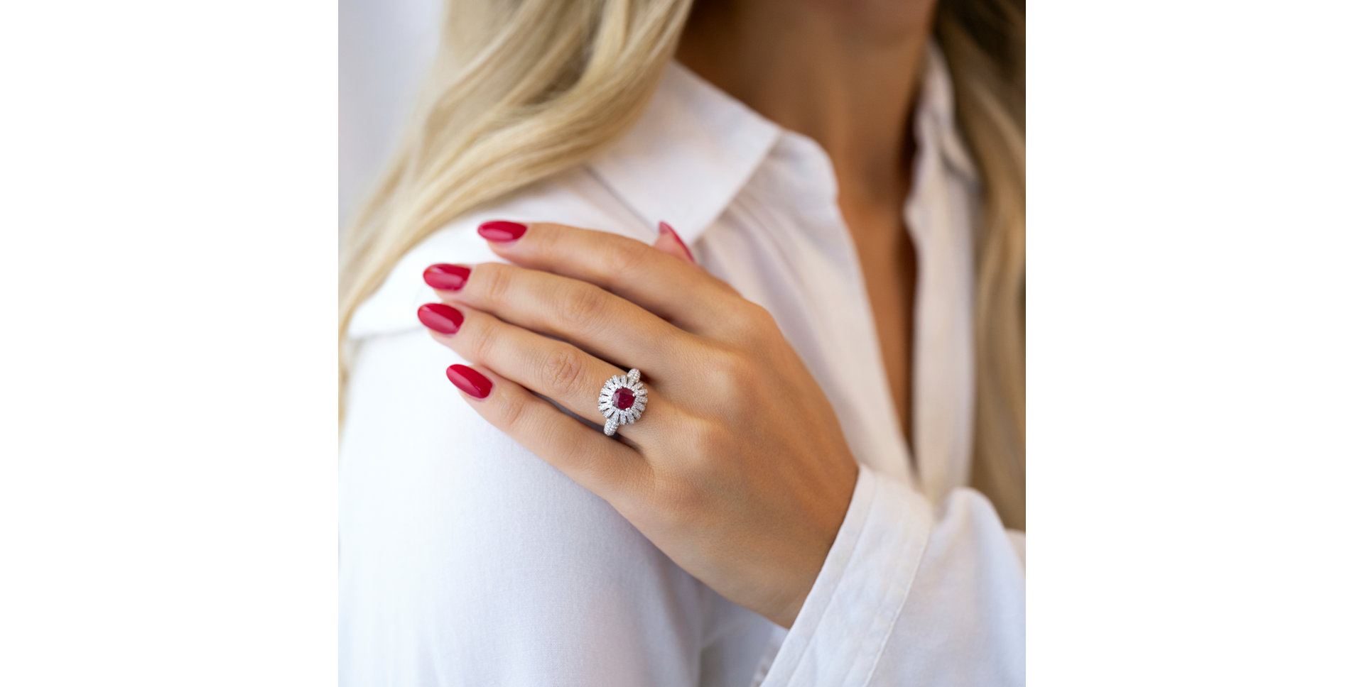 Prsteň s rubínom a diamantmi Chrétien