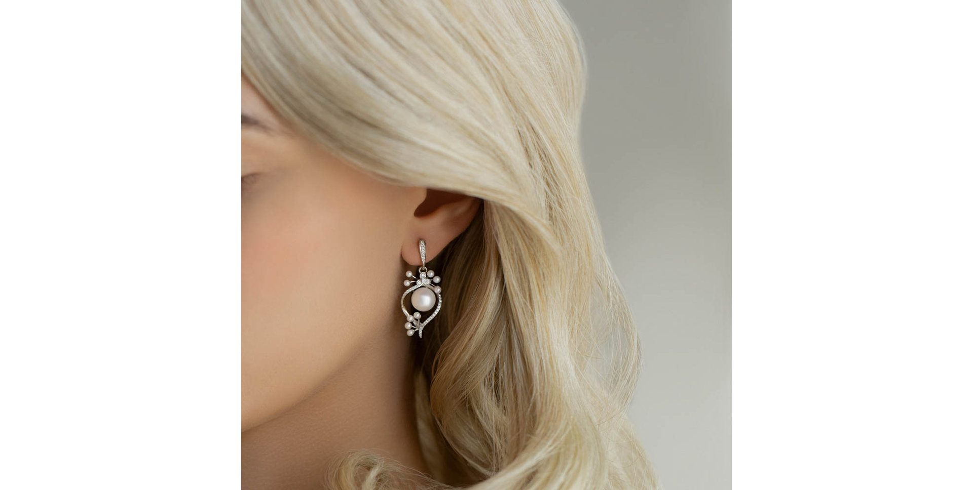 Náušnice s perlami a diamantmi Celestial Lagoon