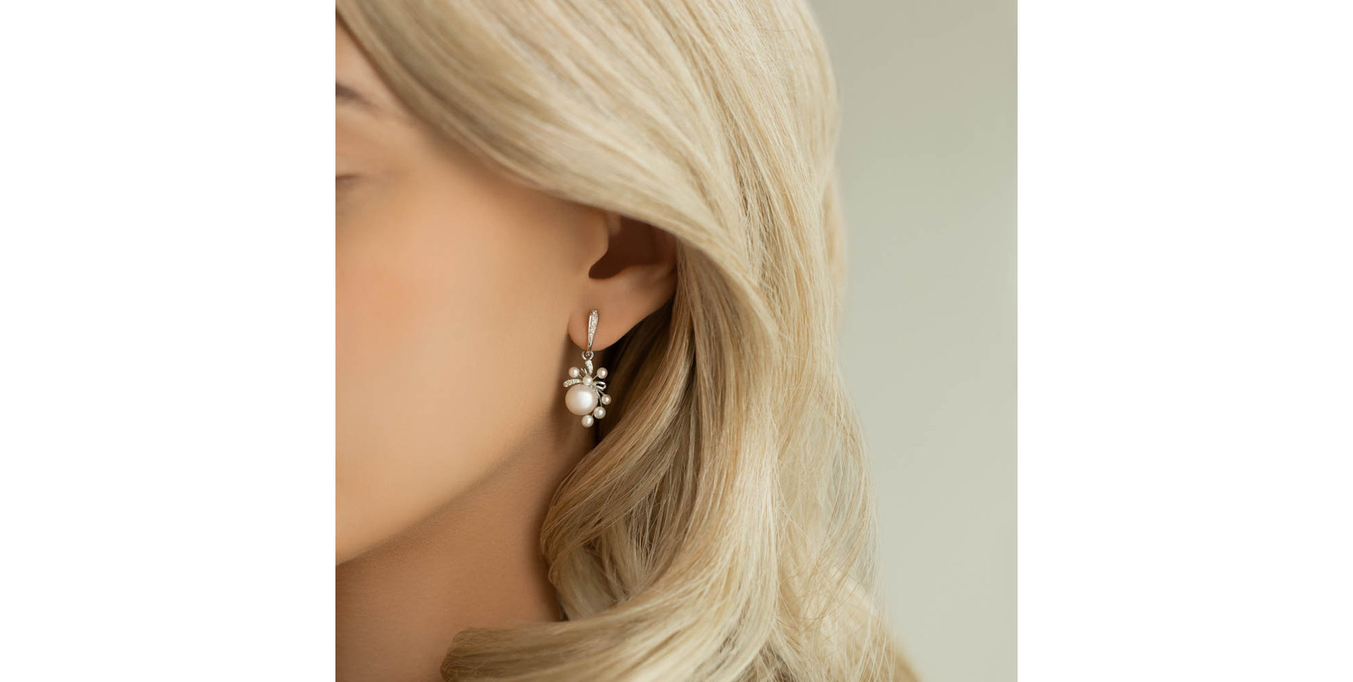 Náušnice s perlami a diamantmi Nymph Beauty