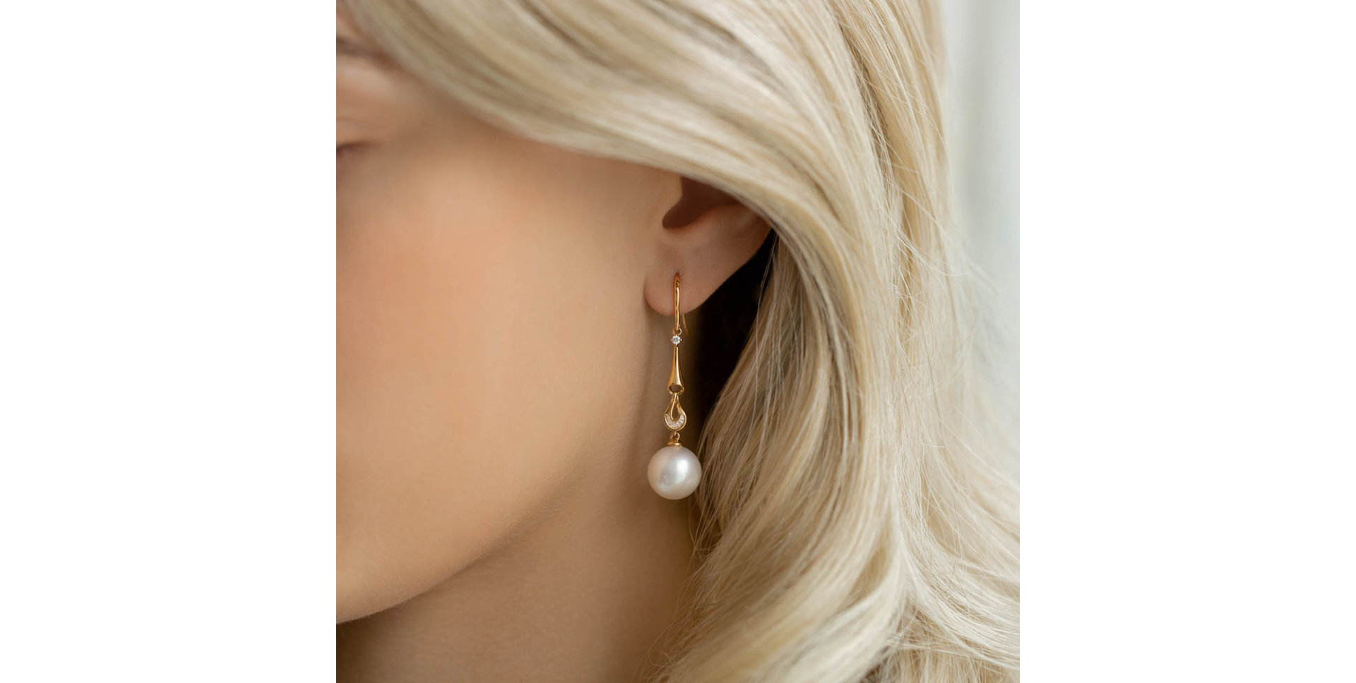 Náušnice s perlou a diamantmi Ocean Orchestra