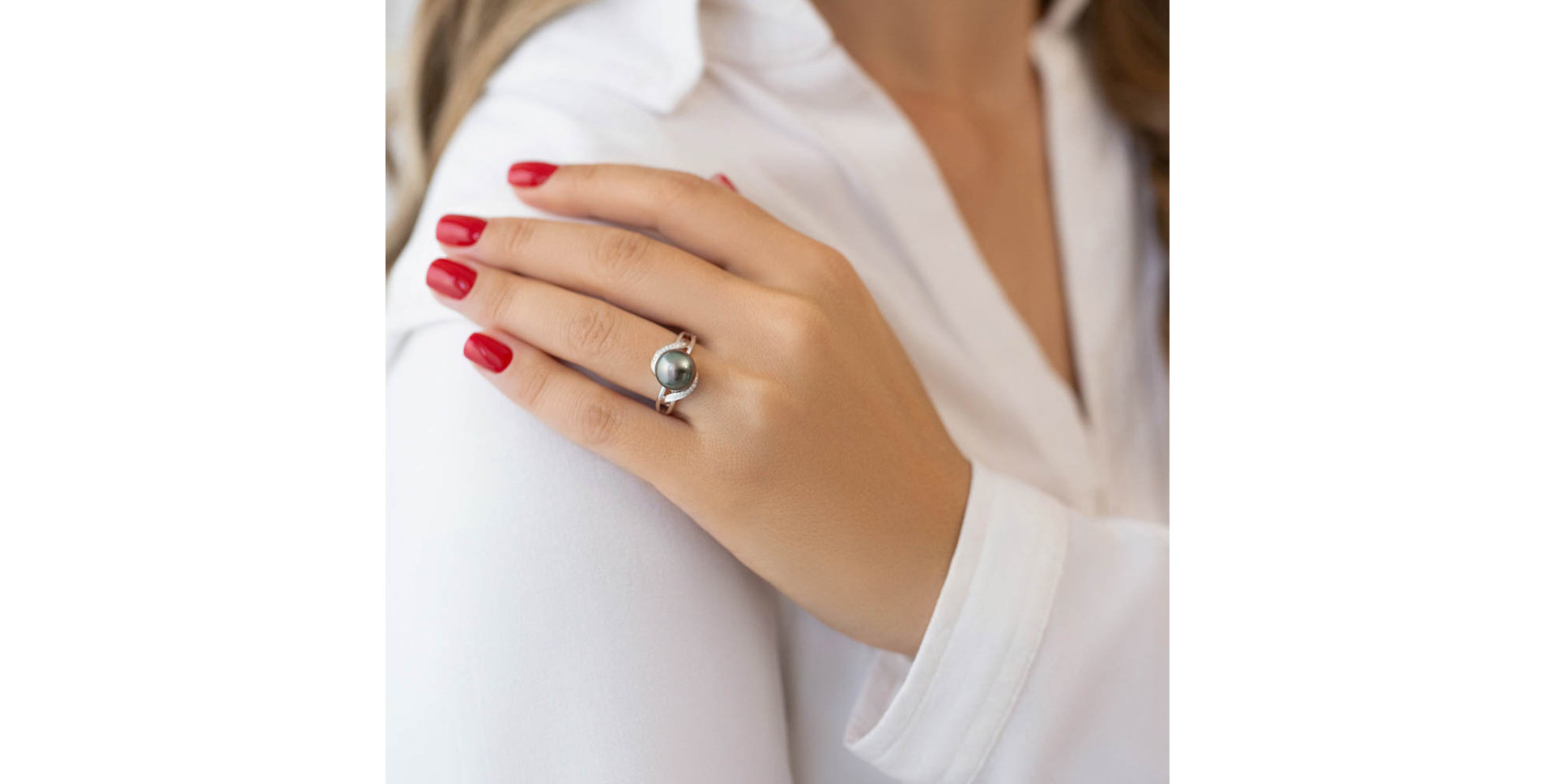 Prsteň s perlou a diamantmi Charley