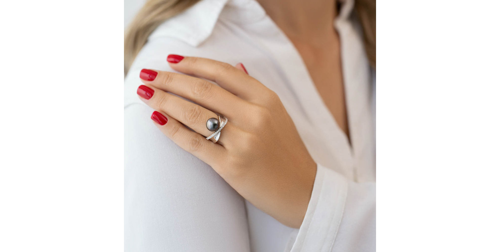 Prsteň s perlou a diamantmi Amrit