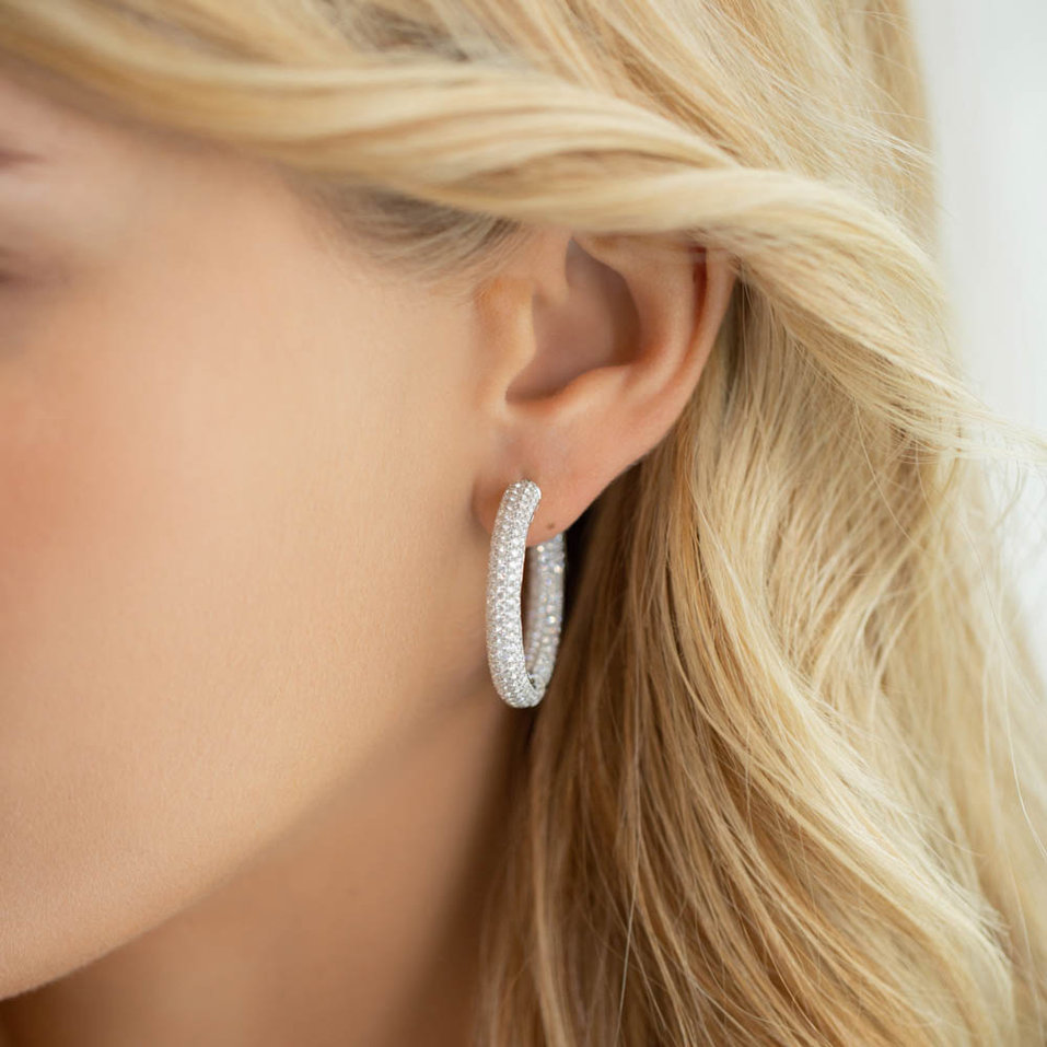 Náušnice s diamantmi Sparkling Circle