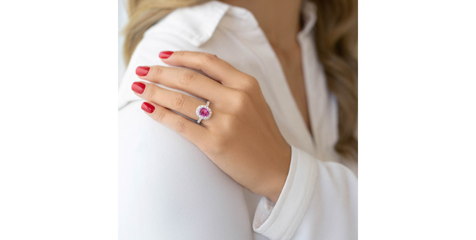 Prsteň s zafírom diamantmi Royal Blush