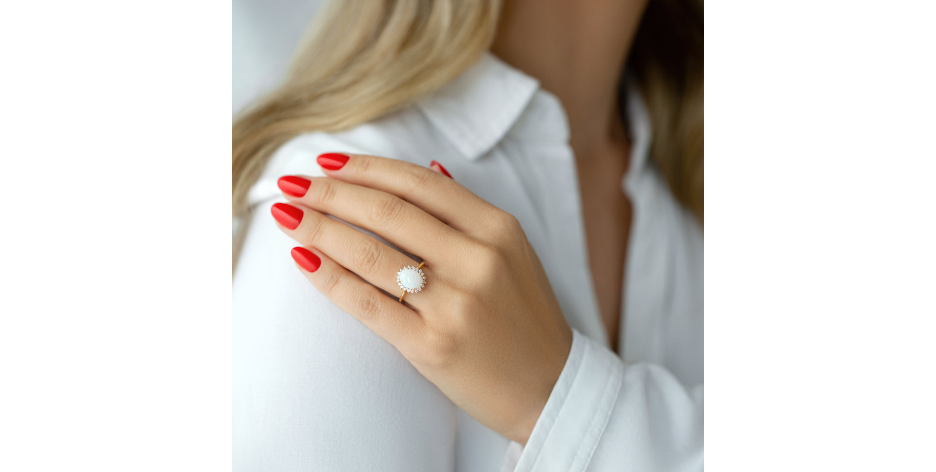 Prsteň s opálom a diamantmi Sorrow Queen