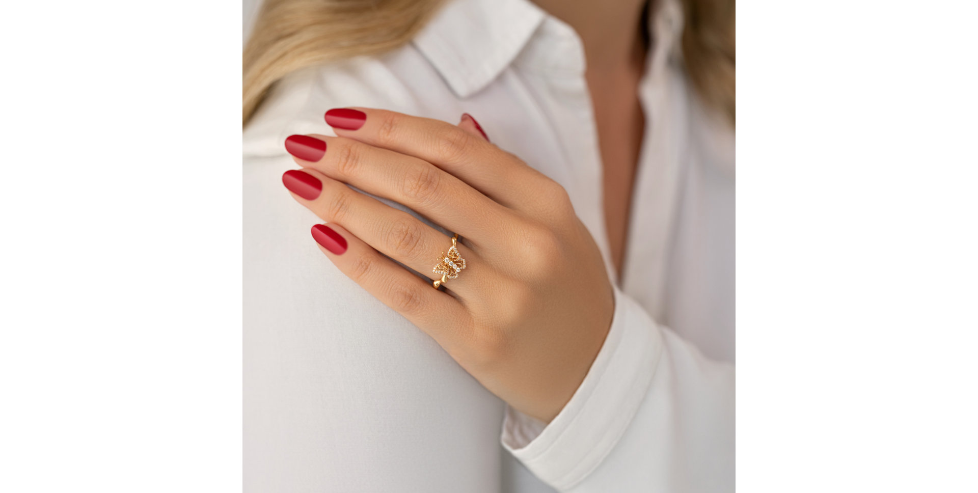 Prsteň s diamantmi Royal Butterfly