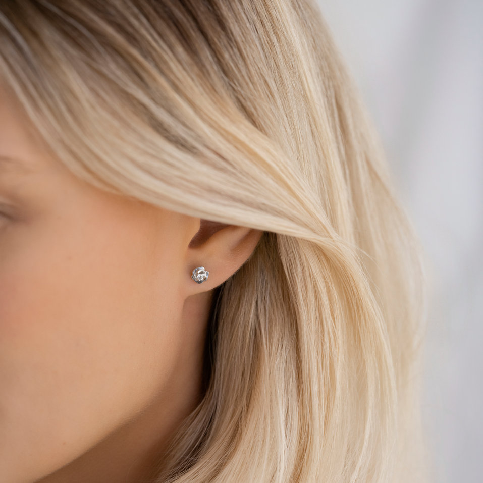 Náušnice s diamantom Sweet Poem