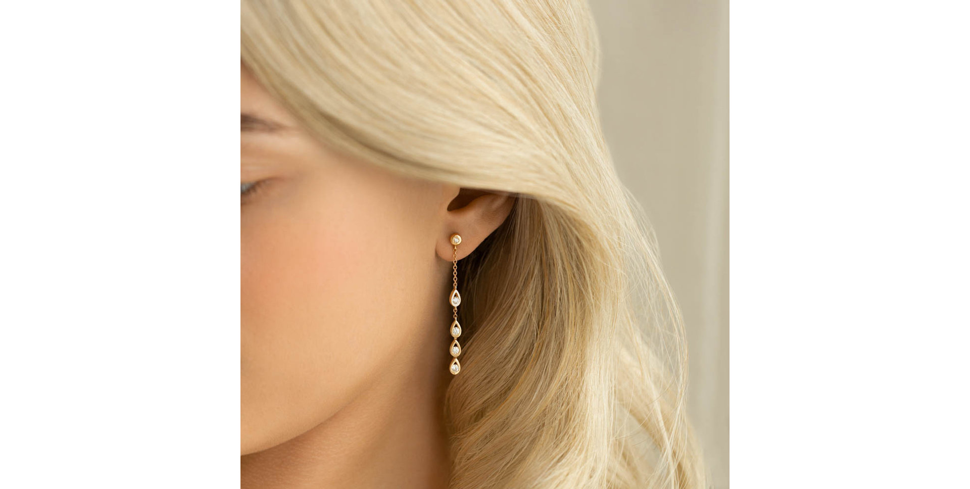 Náušnice s diamantmi Love Waterfall