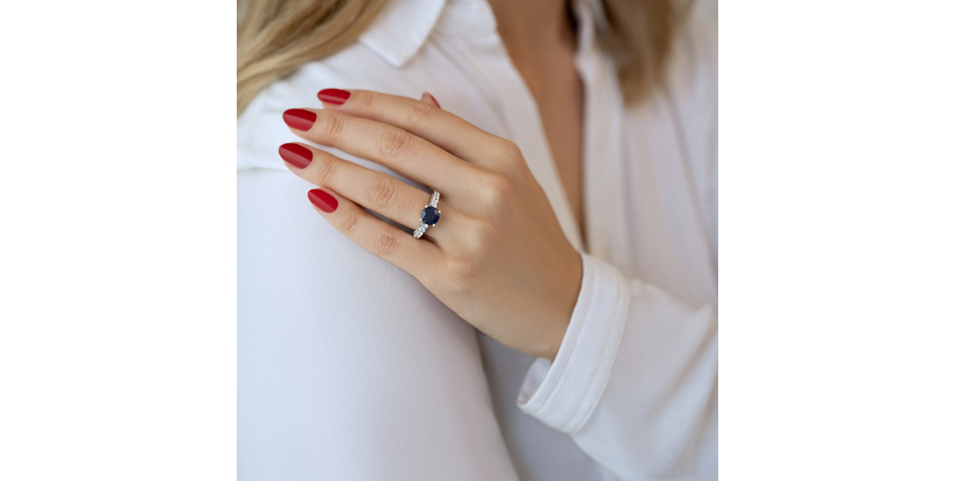 Prsteň s zafírom a diamantmi Cleopatra Love