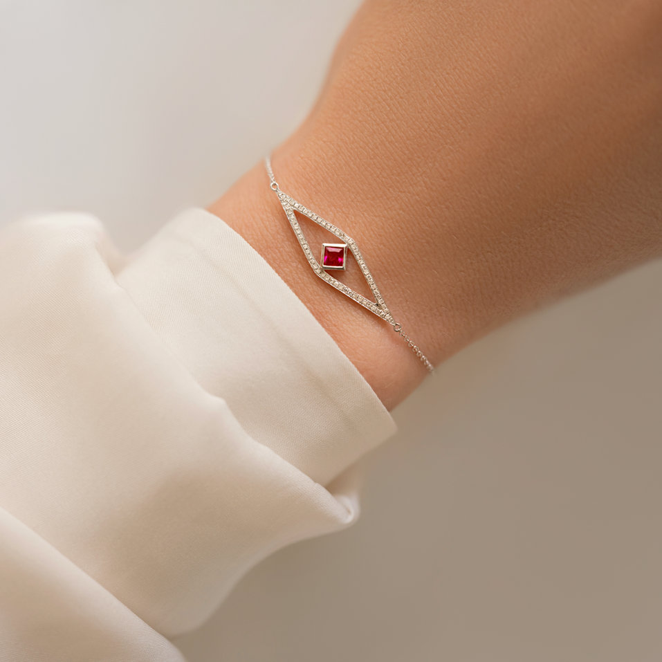 Náramok s rubínom a diamantmi Nazario