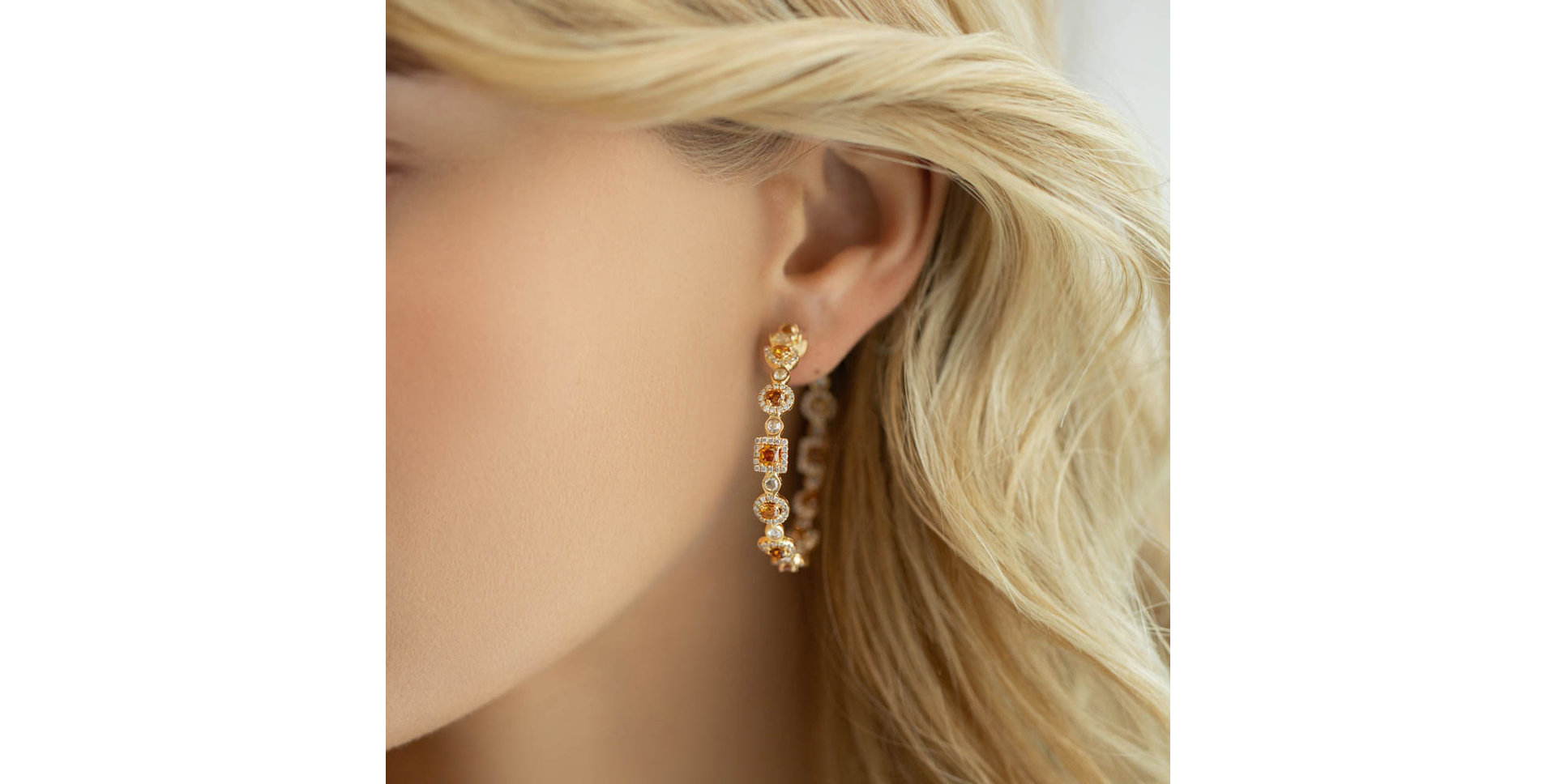 Náušnice s hnedými a bielymi diamantmi Earth Queen