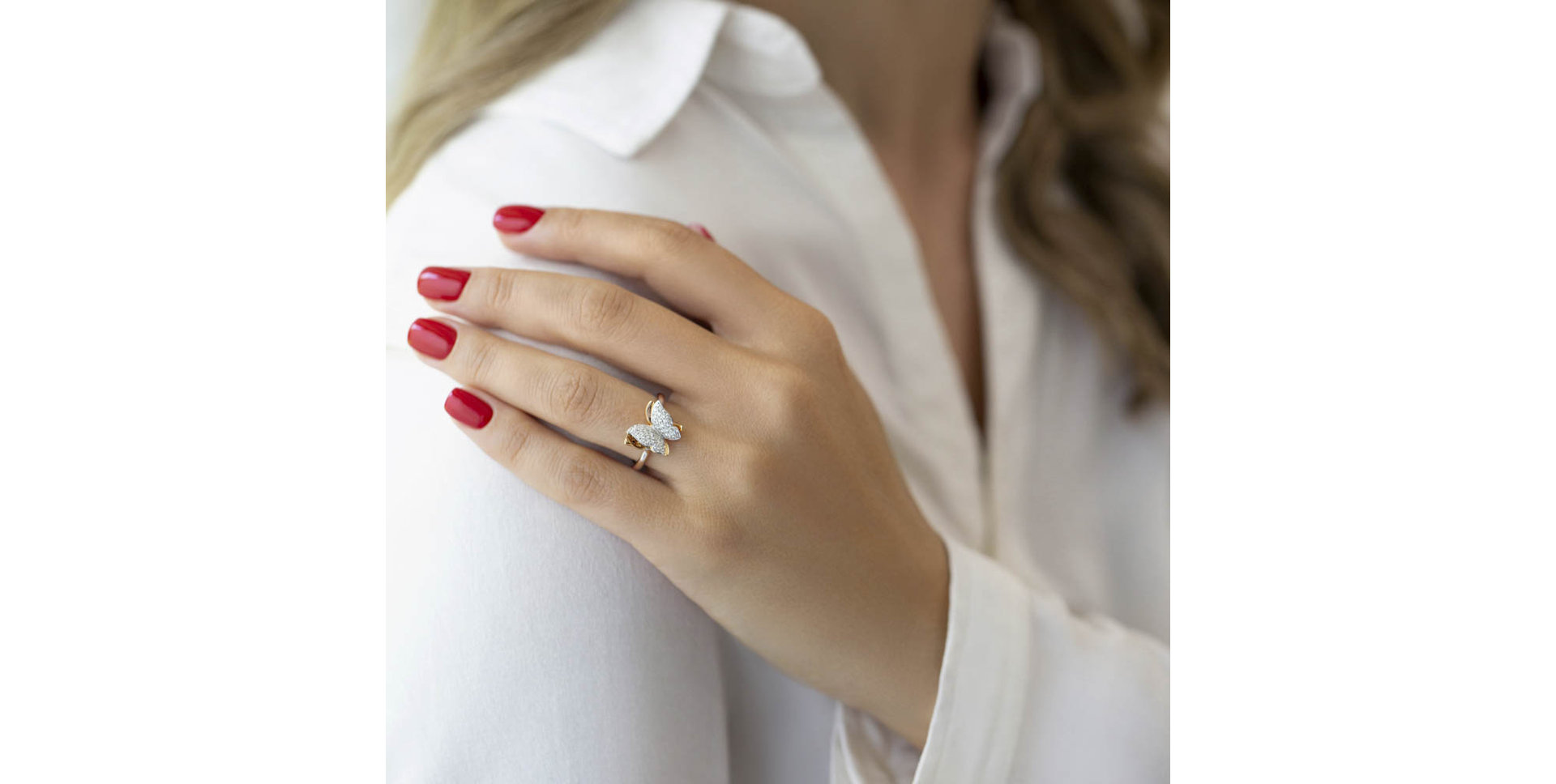 Prsteň s diamantmi Butterfly Spirit