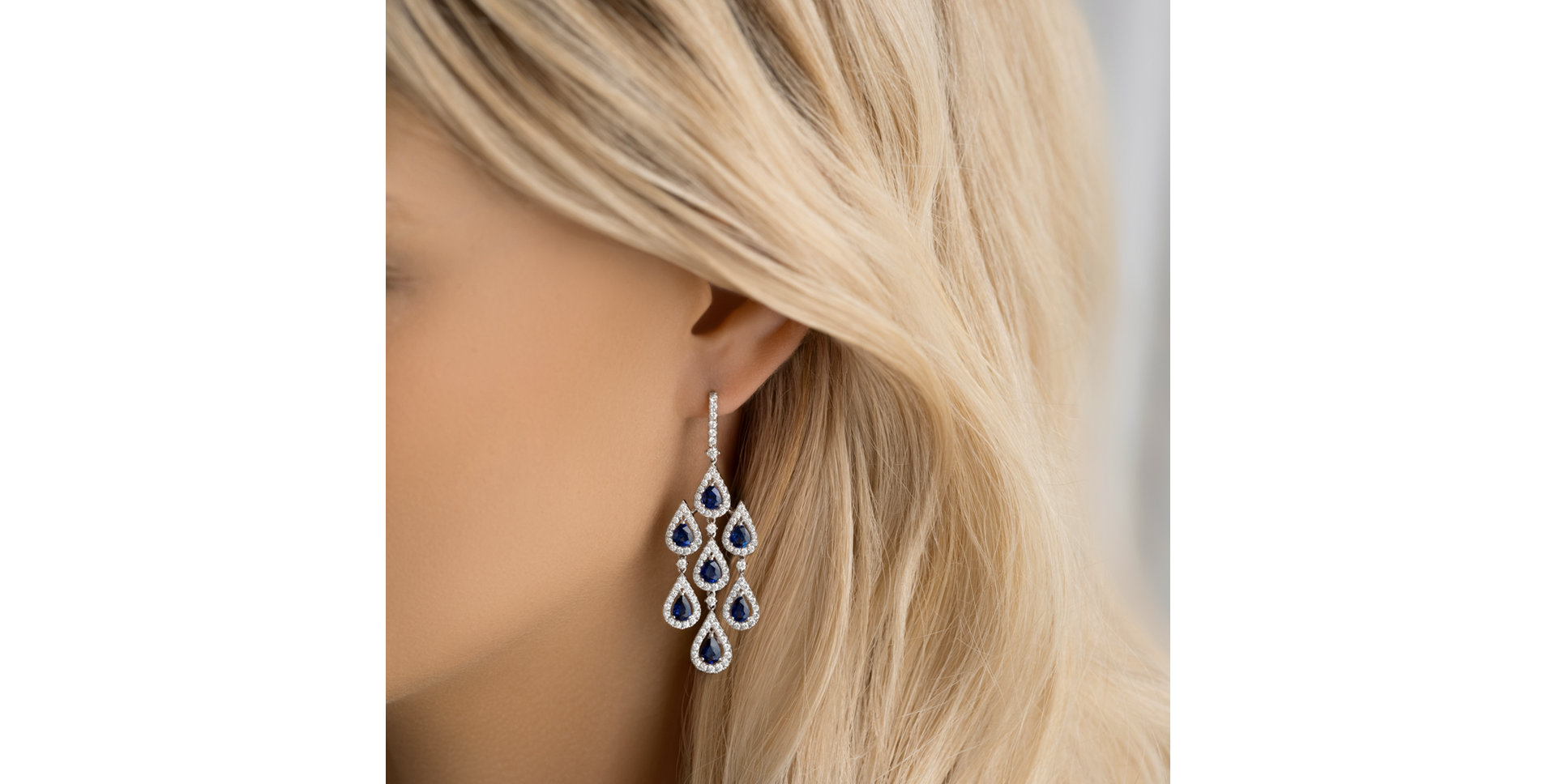 Náušnice s diamantmi a zafírmi Mephisto Dream