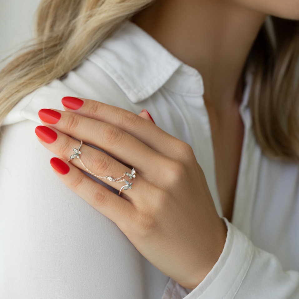 Prsteň s diamantmi Connected Wings