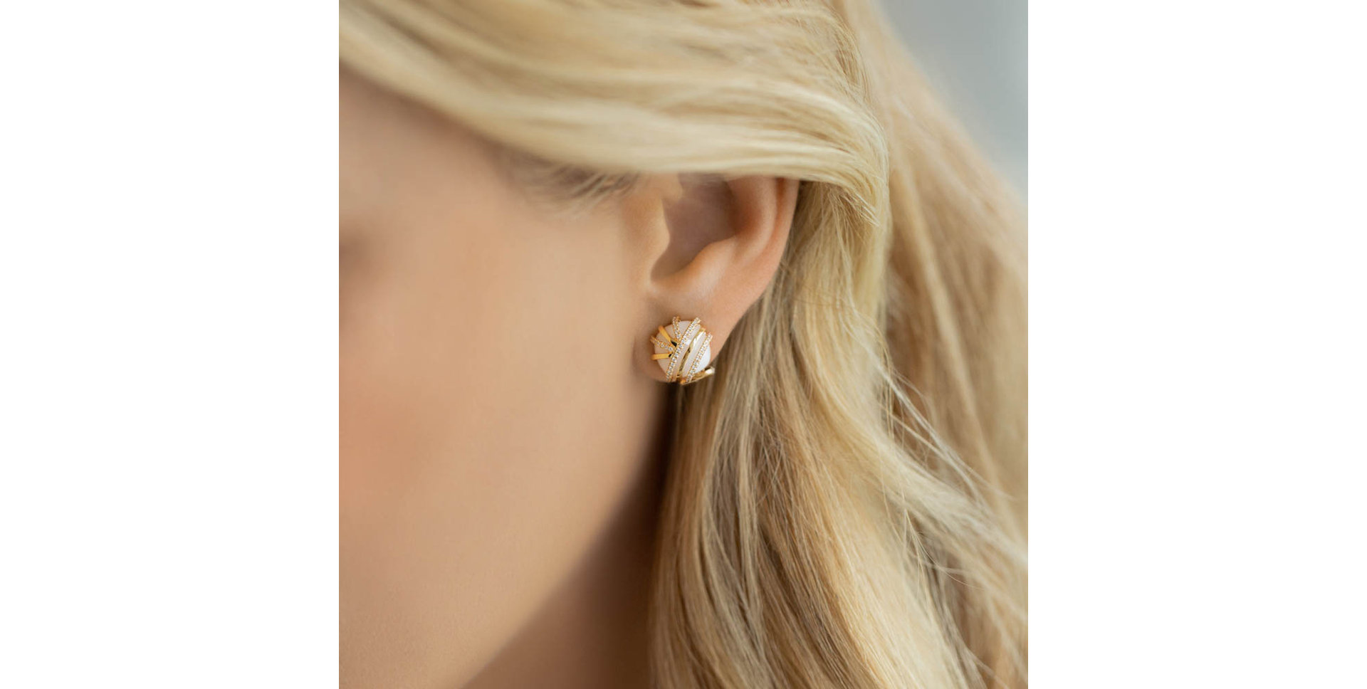 Náušnice a achátom s diamantmi Garden Galaxy