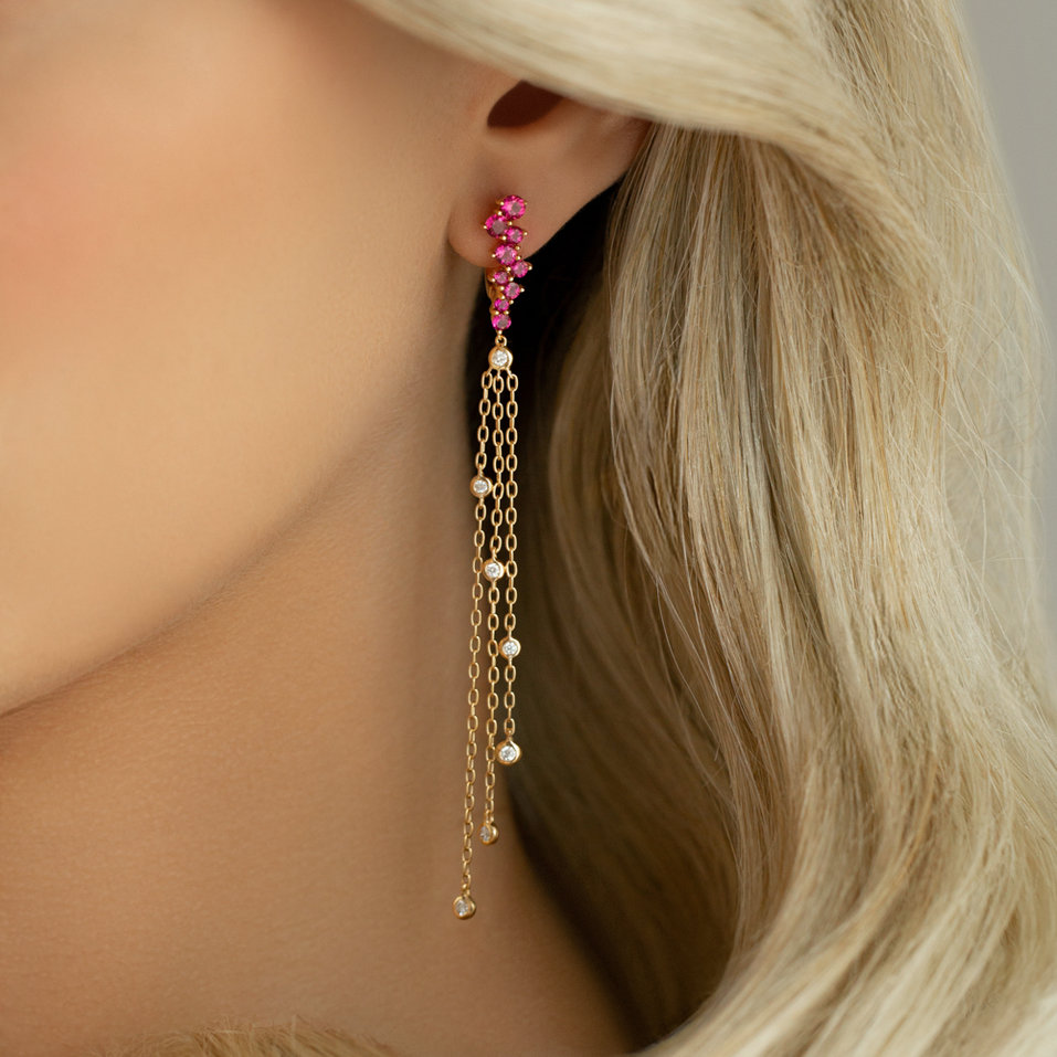 Náušnice s diamantmi a turmalínom Sultan Fairytale