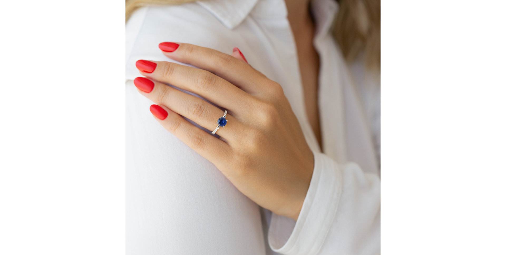 Prsteň s zafírom a diamantmi Midnight Phantom