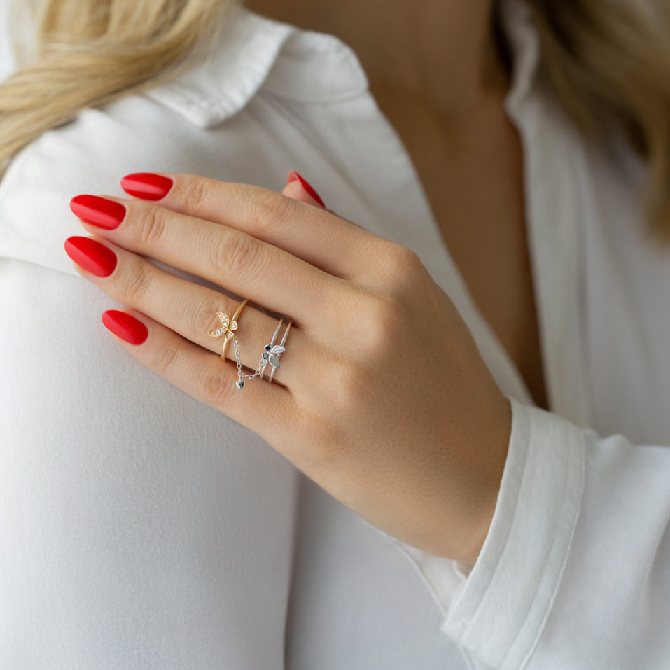 Prsteň s diamantmi Linked Butterflies