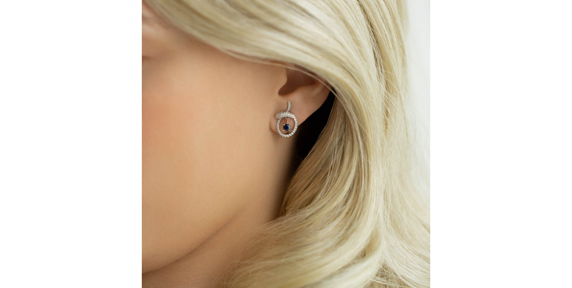 Náušnice s zafírom a diamantmi Khloe