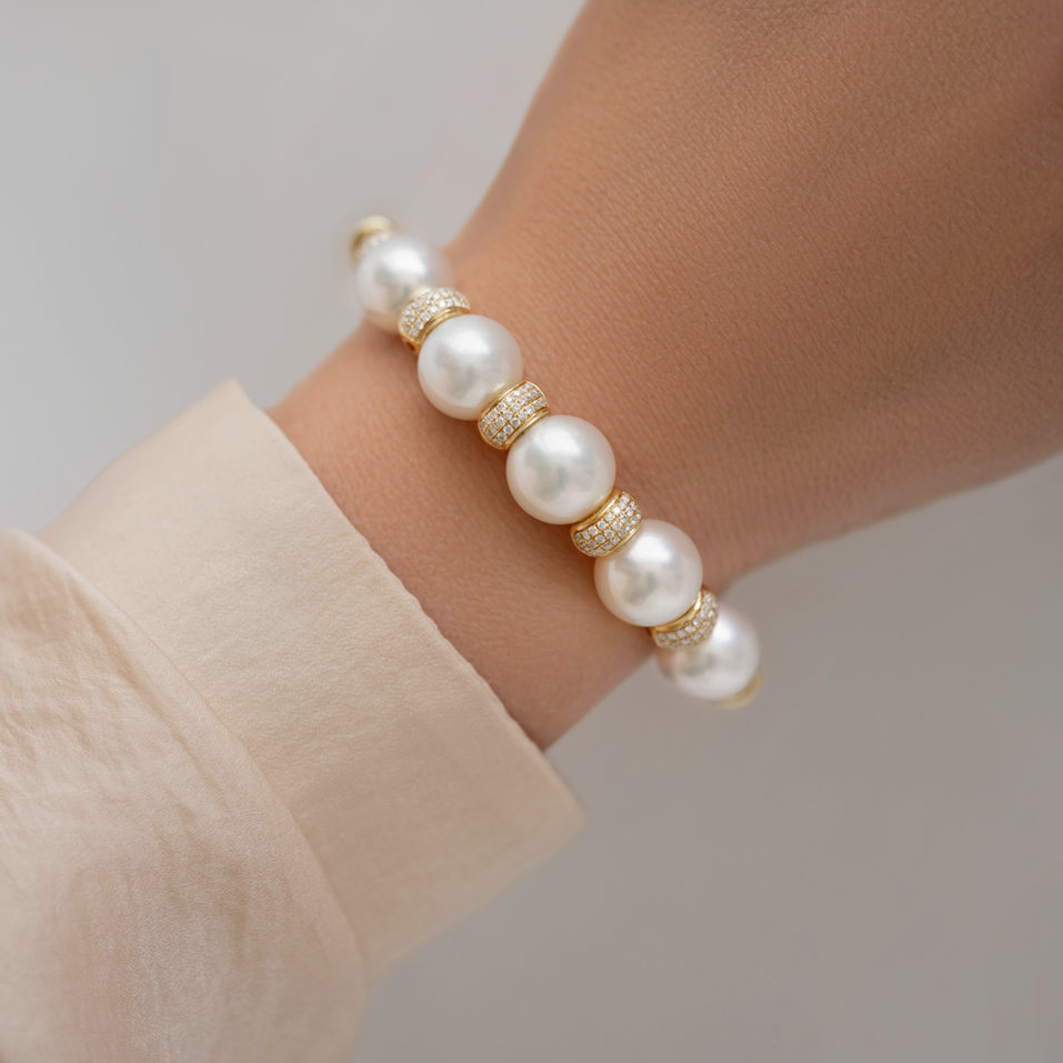 Náramok s perlou a diamantmi Queens Pearl