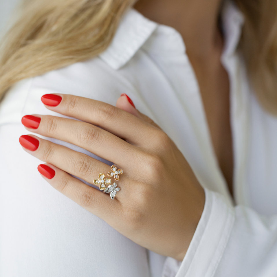 Prsteň s diamantmi Princely Butterfly