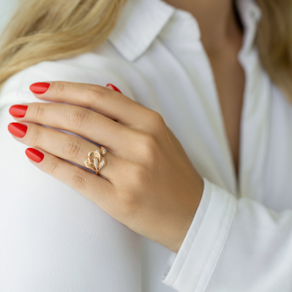 Prsteň s diamantmi Flower Glamour