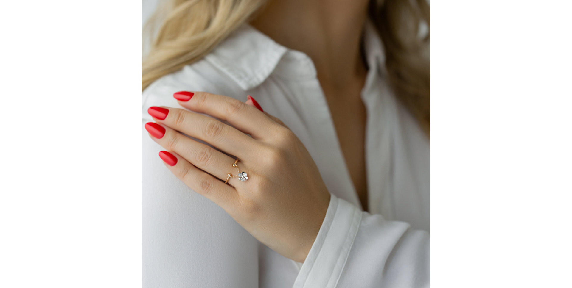 Prsteň s diamantmi Hanging Flower