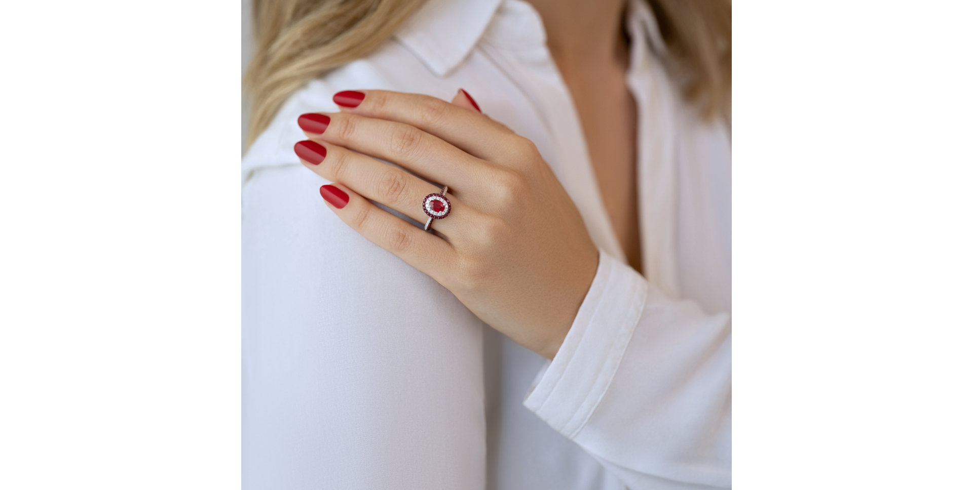 Prsteň s rubínmi a diamantmi Euphème