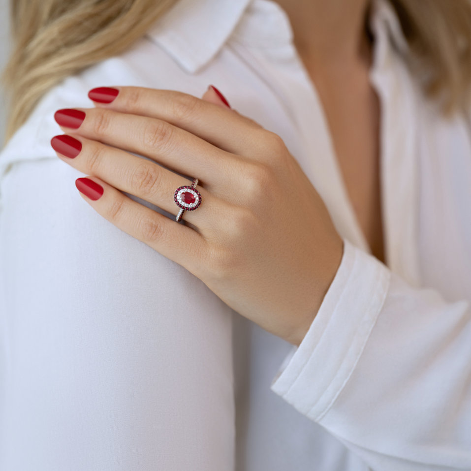 Prsteň s rubínmi a diamantmi Euphème