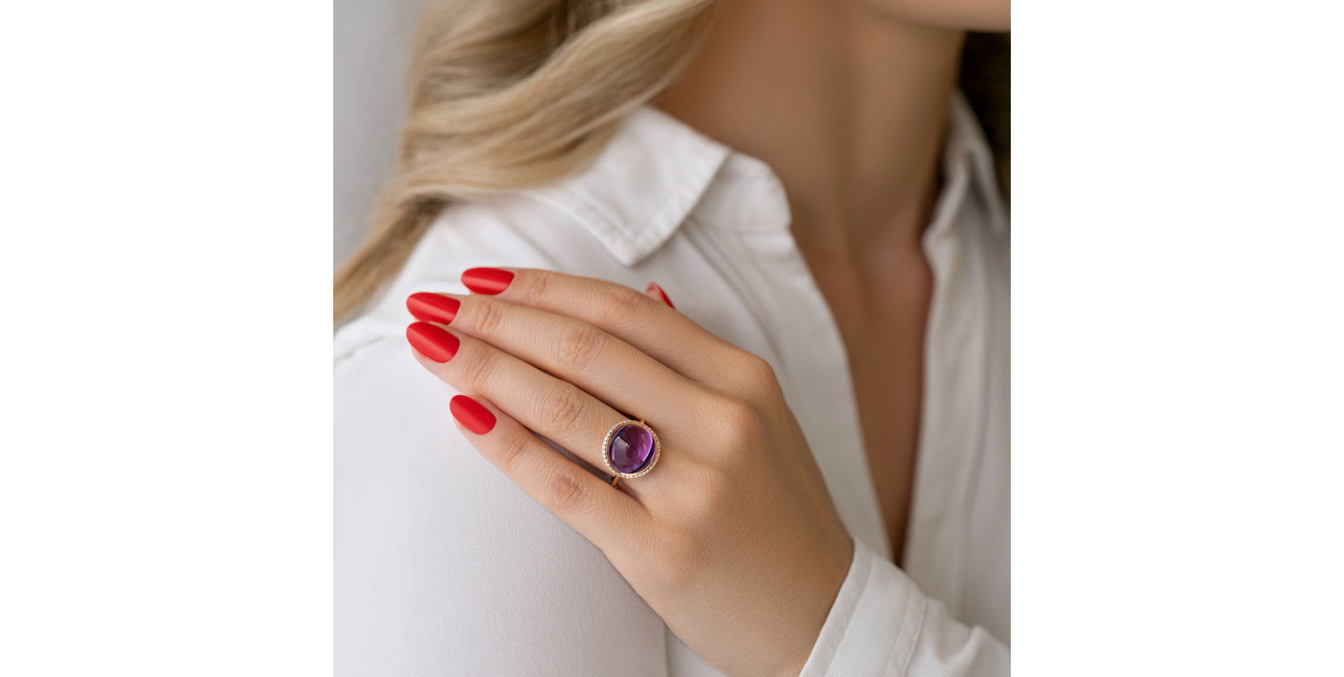 Prsteň s quartzom a diamantmi Diantha