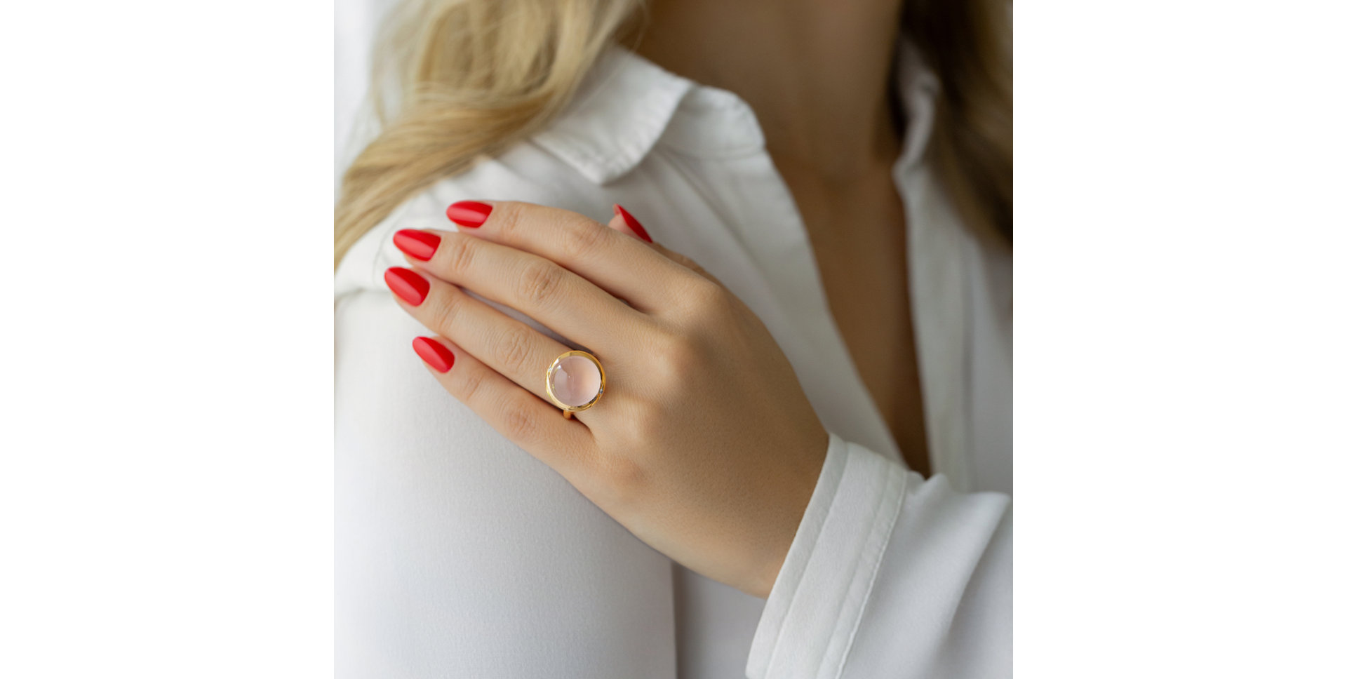 Prsteň s diamantmi a růženínom Dreams of Dawn