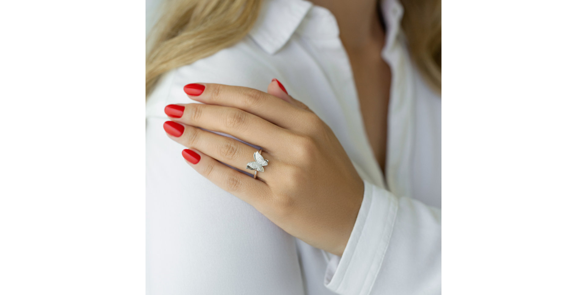 Prsteň s diamantmi Sparkle Butterfly