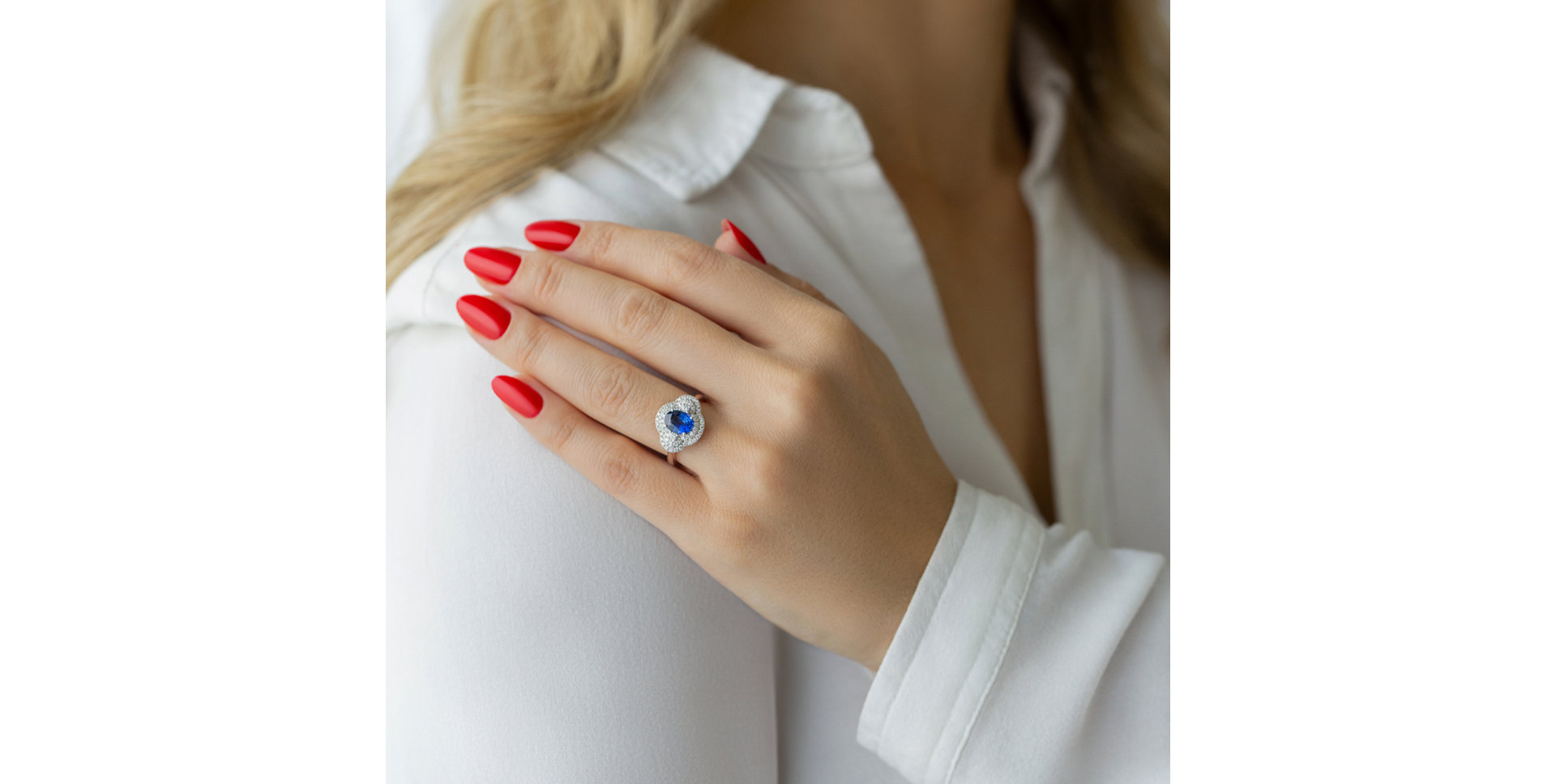 Prsteň s zafírom a diamantmi Sapphire Core