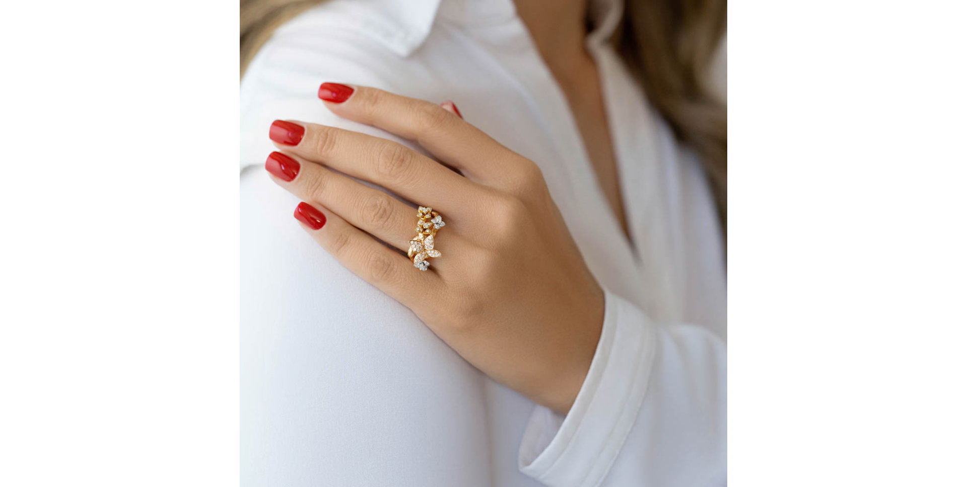 Prsteň s diamantmi Flower Kingdom