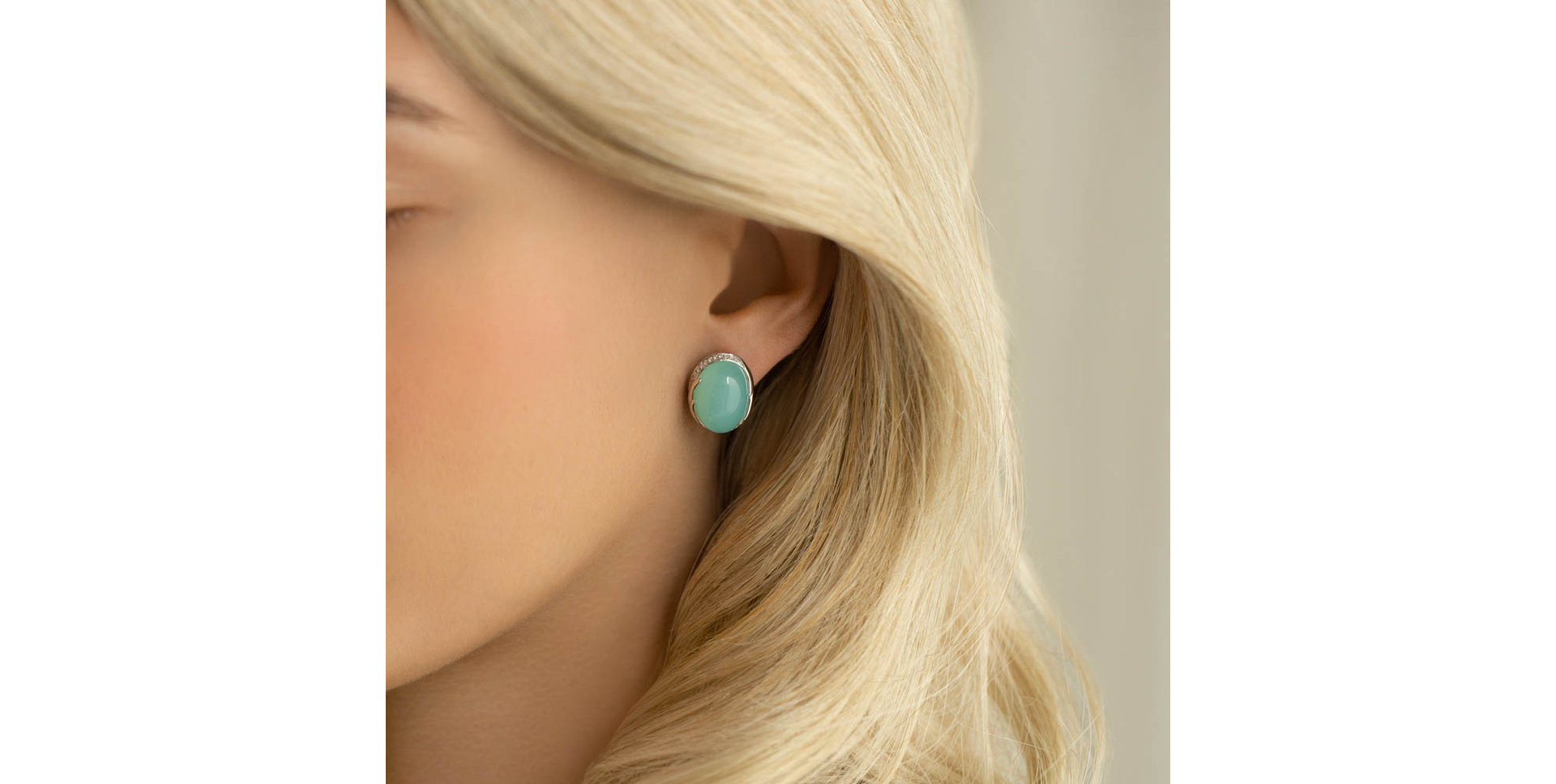 Náušnice s chalcedonom a diamantmi Mystic Blossom