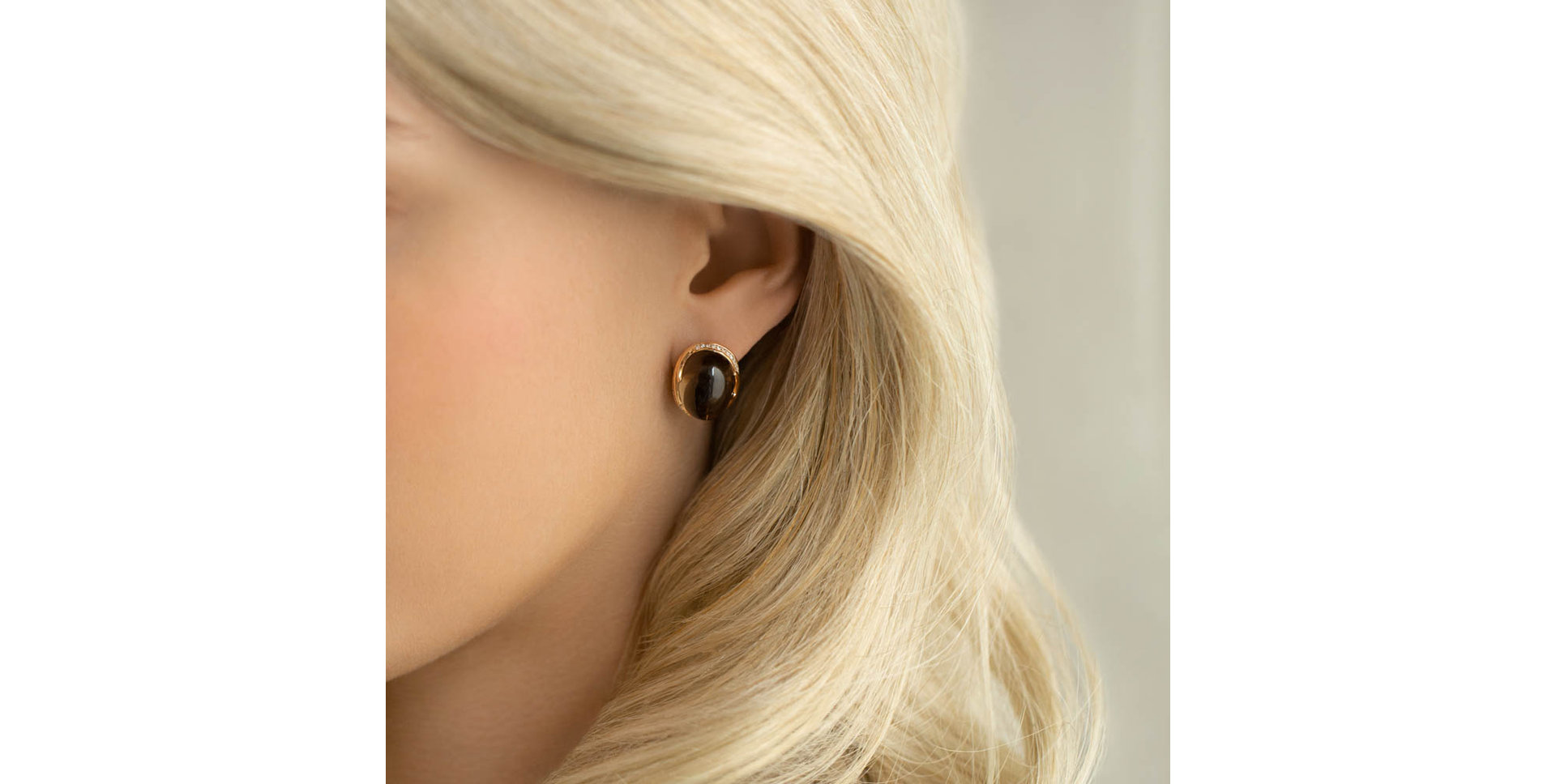 Náušnice s quartzom a diamantmi Mystic Blossom