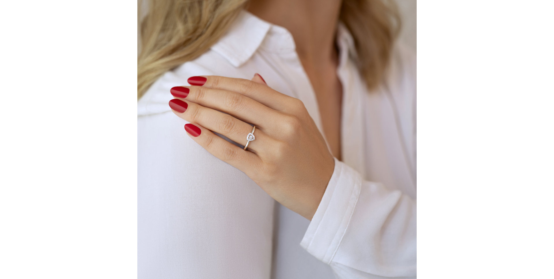 Prsteň s diamantmi Sparkling Triangle