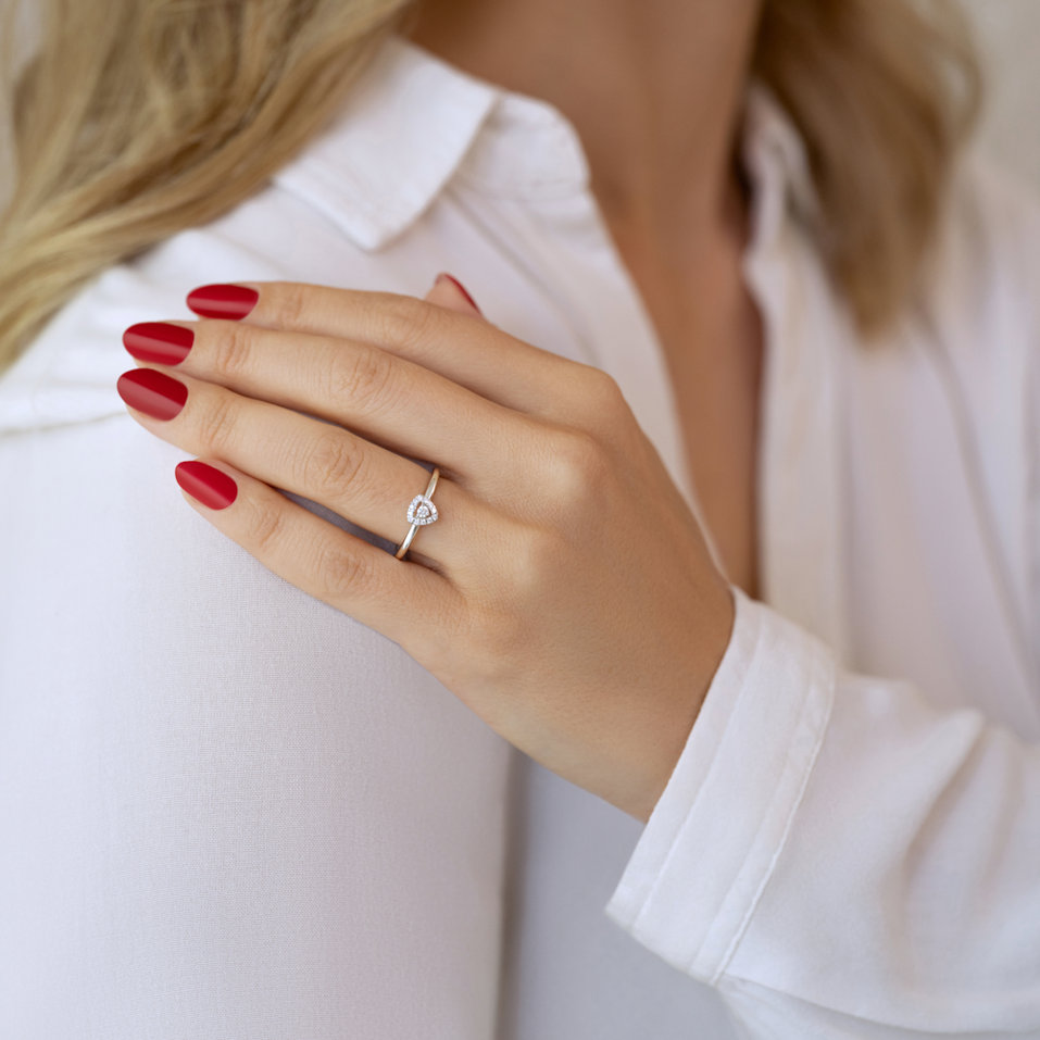 Prsteň s diamantmi Sparkling Triangle