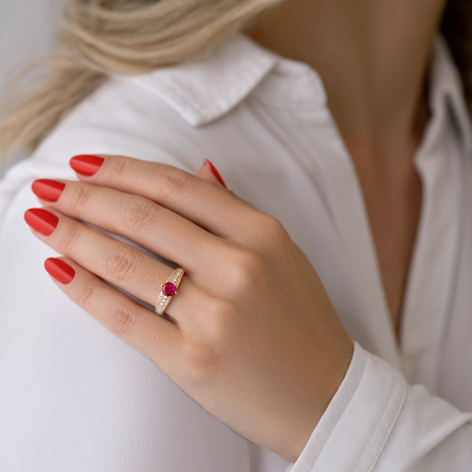 Prsteň s turmalínom a diamantmi Magical Queen