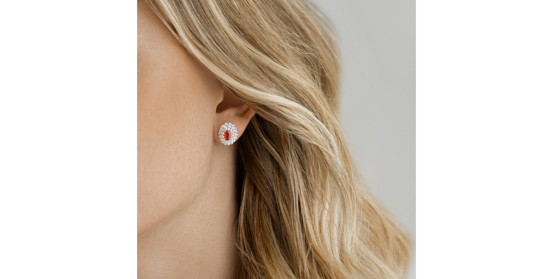 Náušnice s rubínom a diamantmi Ruby Passion