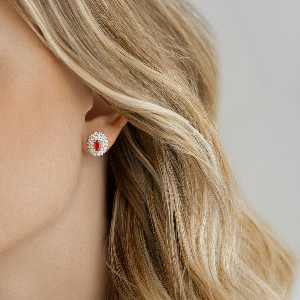 Náušnice s rubínom a diamantmi Ruby Passion