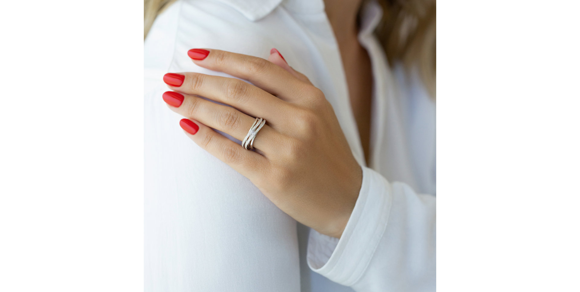 Prsteň s diamantmi Parallel Joy