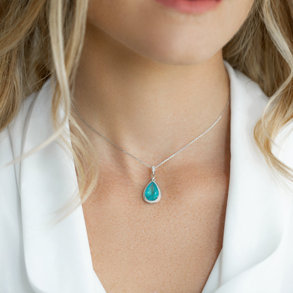 Přívěsok s apatitom a diamantmi Kingdom Hope