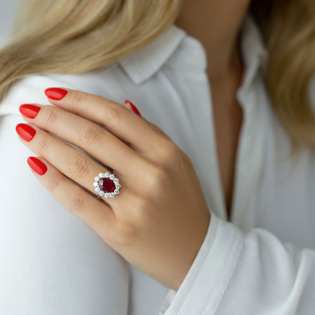 Prsteň s rubínom a diamantmi Sky Goddess