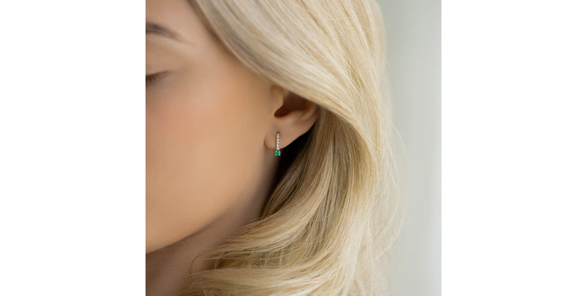 Náušnice so smaragdom a diamantmi Fairytale Gentility