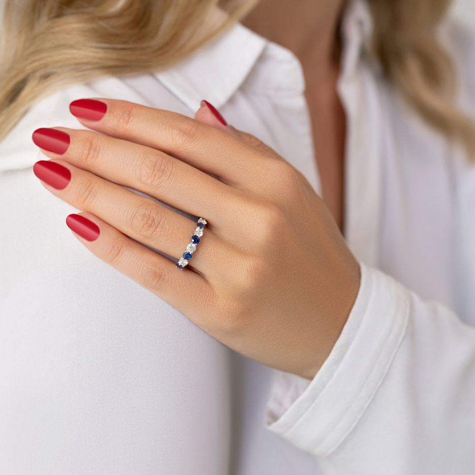 Prsteň s diamantmi a zafírmi Galaxy